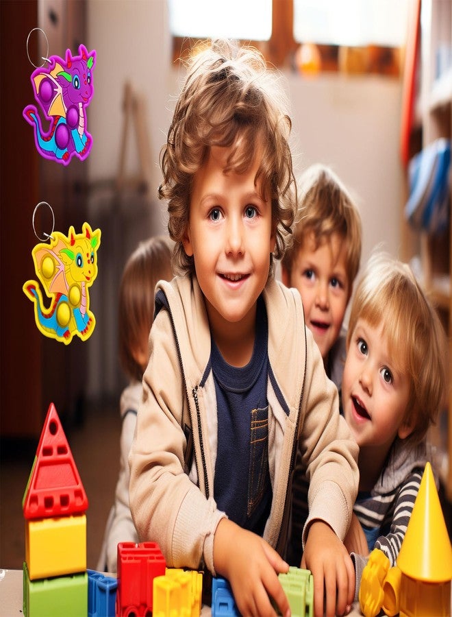 مجموعة رواكوا المكونة من 20 عبوة من سلسلة مفاتيح حقيبة ظهر على شكل تنين صغير، ألعاب صغيرة لتخفيف التوتر، هدايا حفلات أعياد الميلاد، جوائز فقاعات للطلاب في الصيف - Image 3